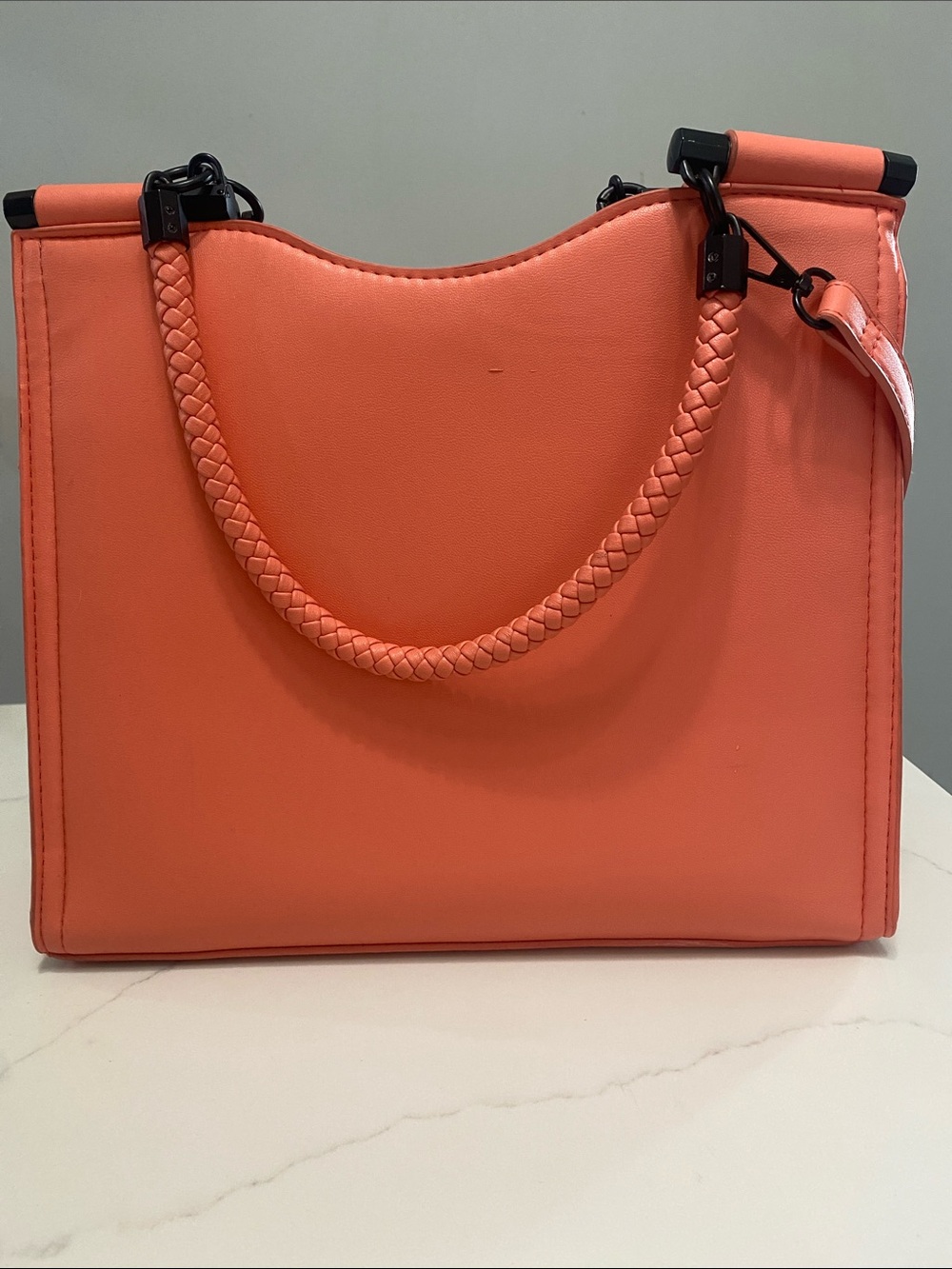 Badgley Mischka Coral Structured Tote with Braided Handle Women - Picture 2 of 12